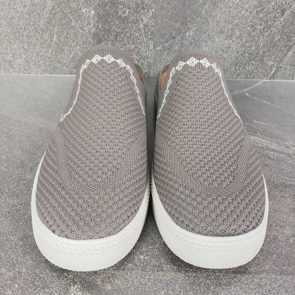Earth Origins Shoes 8 Medium Embroidered Knit Slip On Mules Zilly Granite - Picture 3 of 12